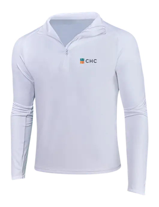 White Sport Wick Stretch 1/4 Zip Pullover w/CHC Logo