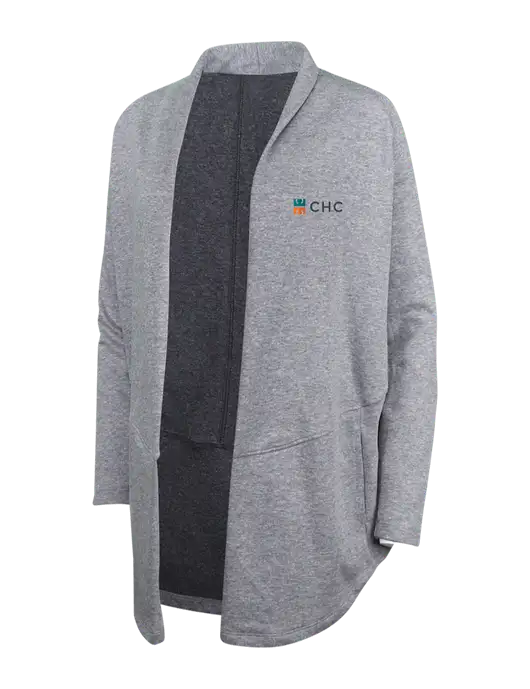 Medium Heather Grey/Char Heather Womens Interlock Cardigan w/CHC Logo