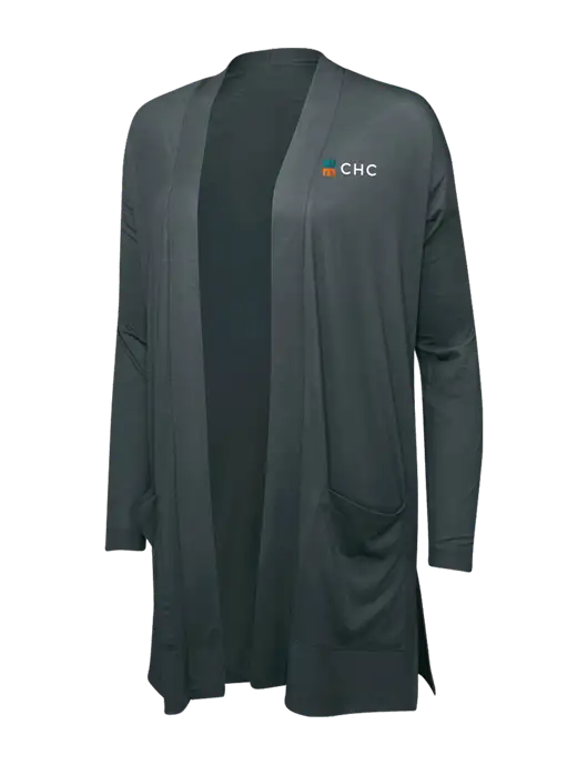 Smoke Grey Womens Concept Long Pocket Cardigan w/CHC Logo