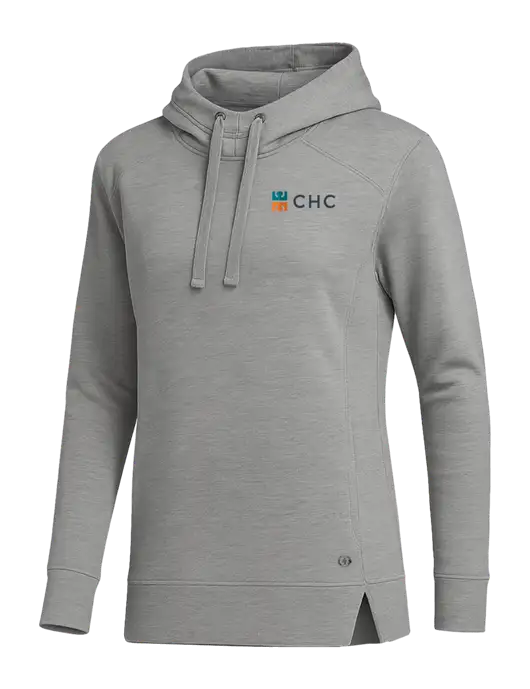 OGIO Heather Grey Womens Luuma Pullover Fleece Hoodie w/CHC Logo