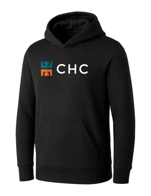 Womens Black Core Fleece Pullover Hooded Sweatshirt w/CHC Logo