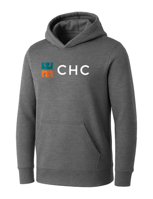 Womens Medium Grey Heather Core Fleece Pullover Hooded Sweatshirt w/CHC Logo