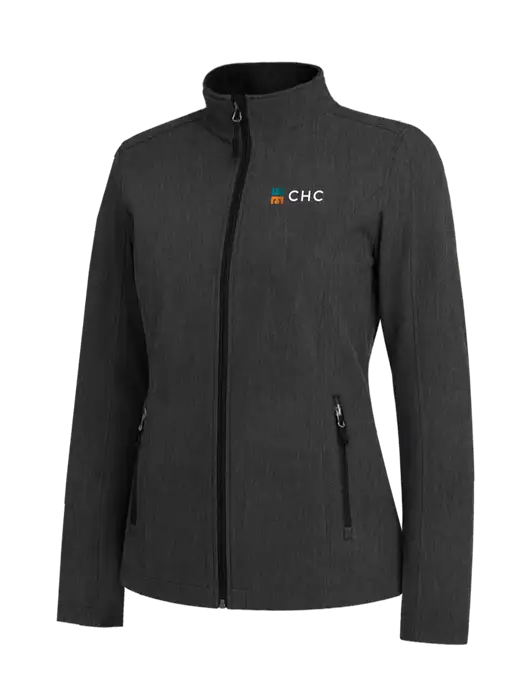 Black Charcoal Heather Womens Core Soft Shell Jacket w/CHC Logo
