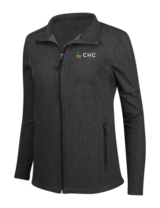 Black Charcoal Heather Womens Core Soft Shell Jacket w/CHC Logo