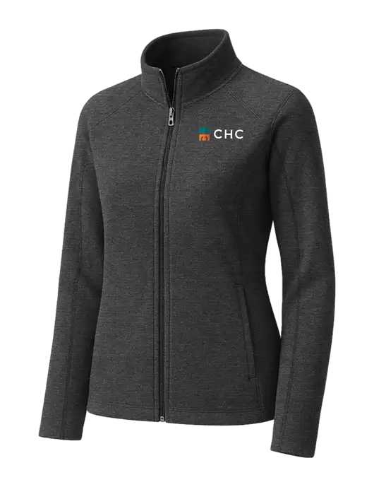 Charcoal Womens Heather Microfleece Full-Zip Jacket w/CHC Logo