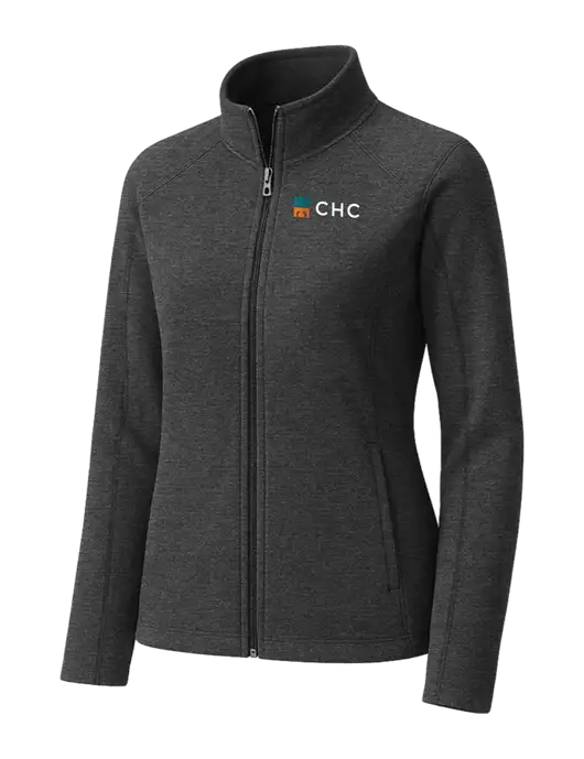 Charcoal Womens Heather Microfleece Full-Zip Jacket w/CHC Logo