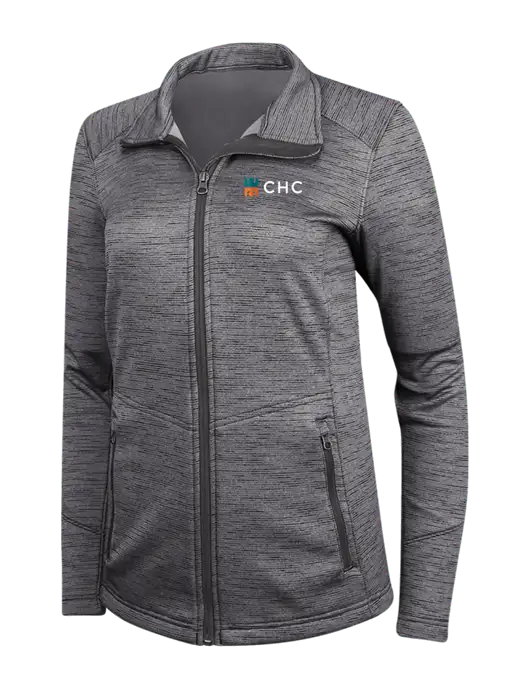 Womens Dark Grey Digi Stripe Fleece Jacket w/CHC Logo