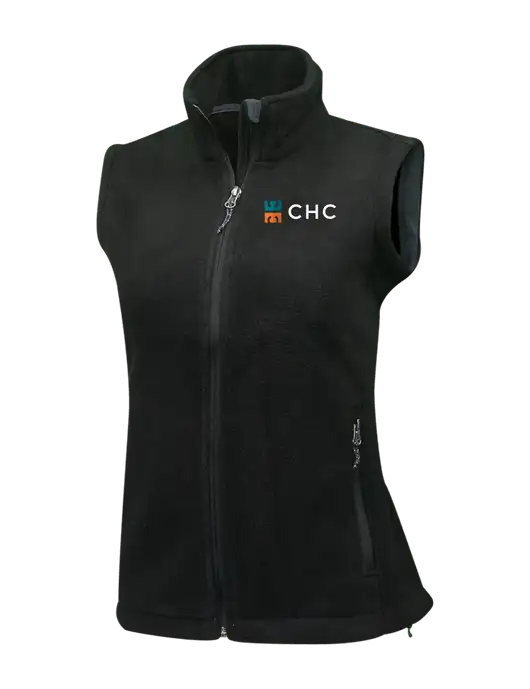 Womens Black Fleece Vest w/CHC Logo