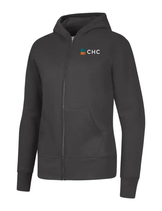 Charcoal Womens Core Fleece Full-Zip Hooded Sweatshirt w/CHC Logo
