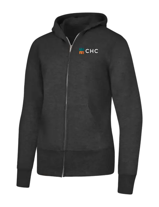 Dark Heather Grey Womens Core Fleece Full-Zip Hooded Sweatshirt w/CHC Logo