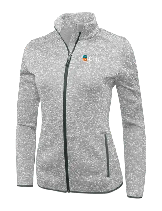 Grey Heather Womens Sweater Fleece Jacket w/CHC Logo