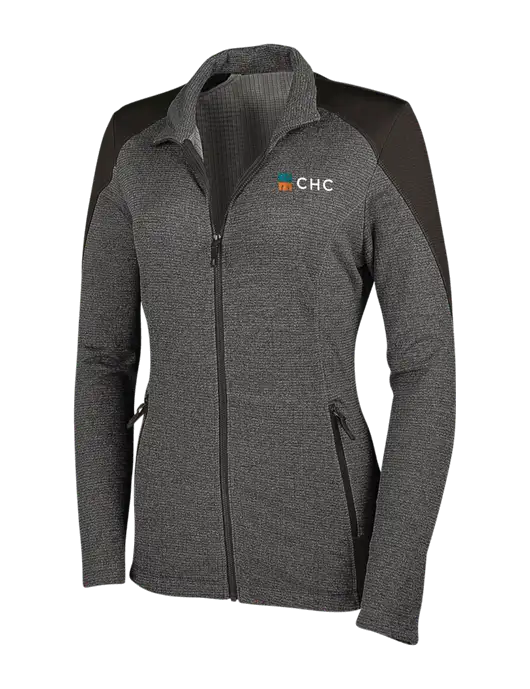 Medium Grey Heather Womens Grid Fleece Jacket w/CHC Logo