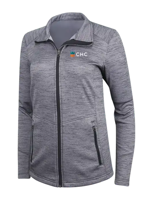 Medium Grey Womens Digi Stripe Fleece Jacket w/CHC Logo
