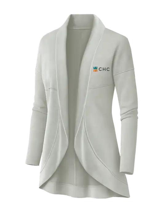 OGIO Ivory Snow Womens Luuma Cocoon Fleece w/CHC Logo