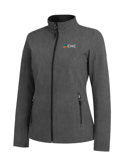 Medium Grey Heather Womens Core Soft Shell Jacket w/CHC Logo