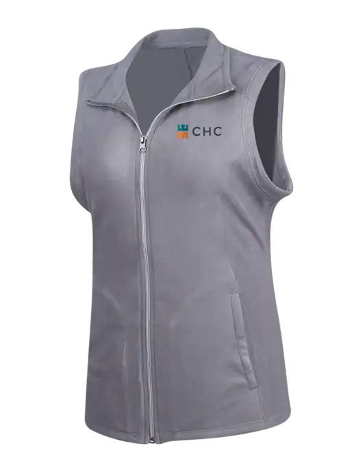 Medium Grey Womens Microfleece Vest w/CHC Logo