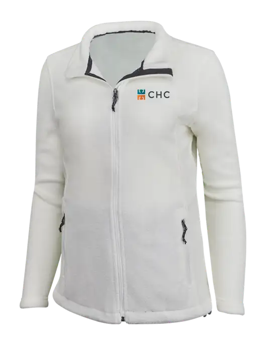 Womens White Fleece Jacket w/CHC Logo