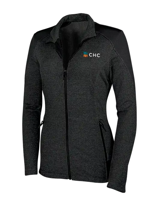 Womens Black Grid Fleece Jacket w/CHC Logo