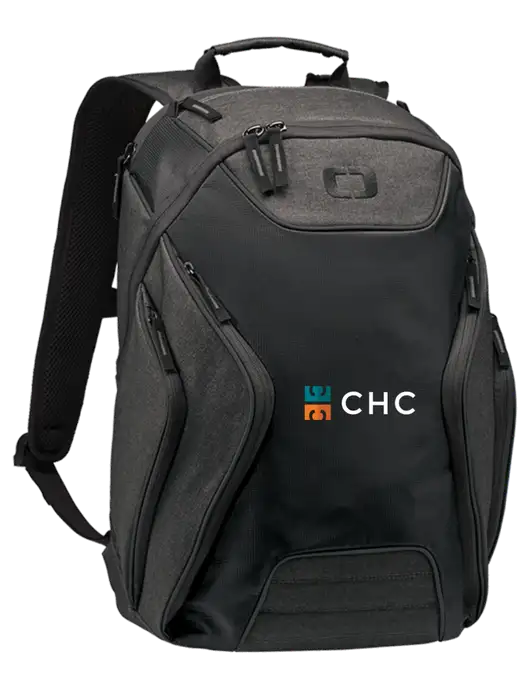 OGIO Black/Heather Grey Hatch Laptop Backpack
 w/CHC Logo