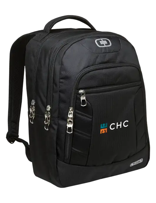 OGIO Black/Silver Colton Laptop Backpack
 w/CHC Logo