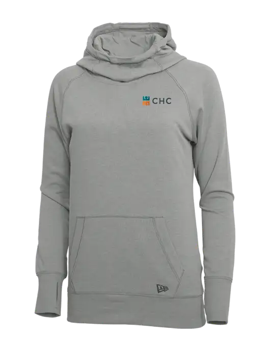 New Era Shadow Grey Heather Womens Tri-Blend Fleece Pullover Hoodie w/CHC Logo