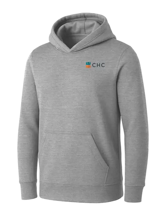 Womens Light Grey Heather Core Fleece Pullover Hooded Sweatshirt w/CHC Logo