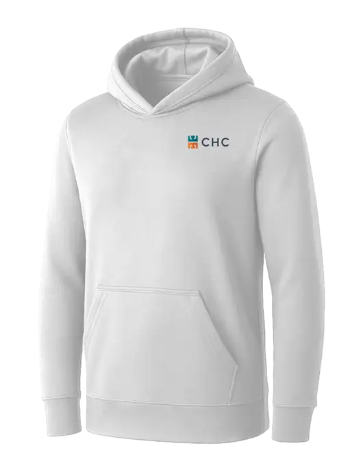 Womens White Core Fleece Pullover Hooded Sweatshirt w/CHC Logo